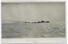 Durazzo Harbor: Ships in the harbor, during the Durazzo engagement of 2 October 1918. G.S. Dole Collection.