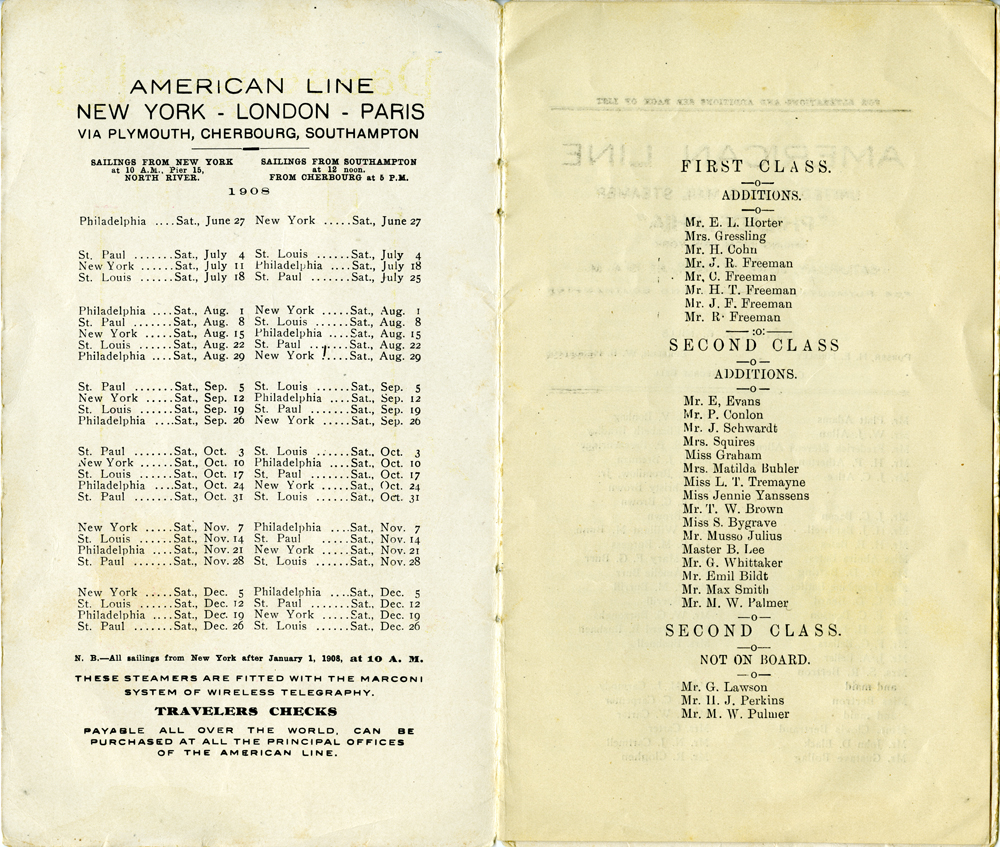 Philadelphia steamer passenger list, page 2 of 6