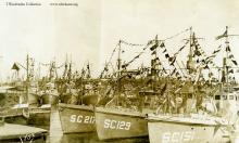 Submarine chaser SC 151 and others, Azores. T. Woofenden Collection